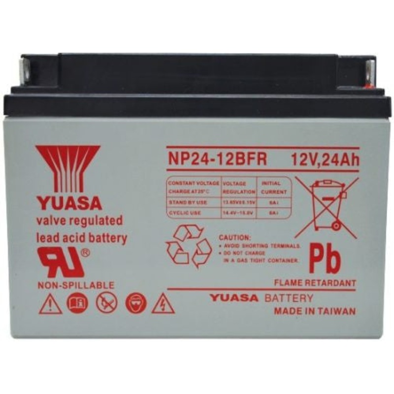 Yuasa NP24-12BFR NP Stationary Power 12V 24Ah AGM Deep-Cycle Battery Sealed
