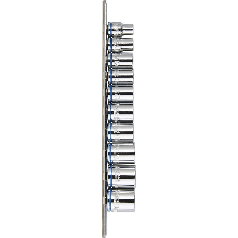 Mechpro Blue 10 Piece Socket Rail Set Metric 3/8In Drive  MPBSK116K