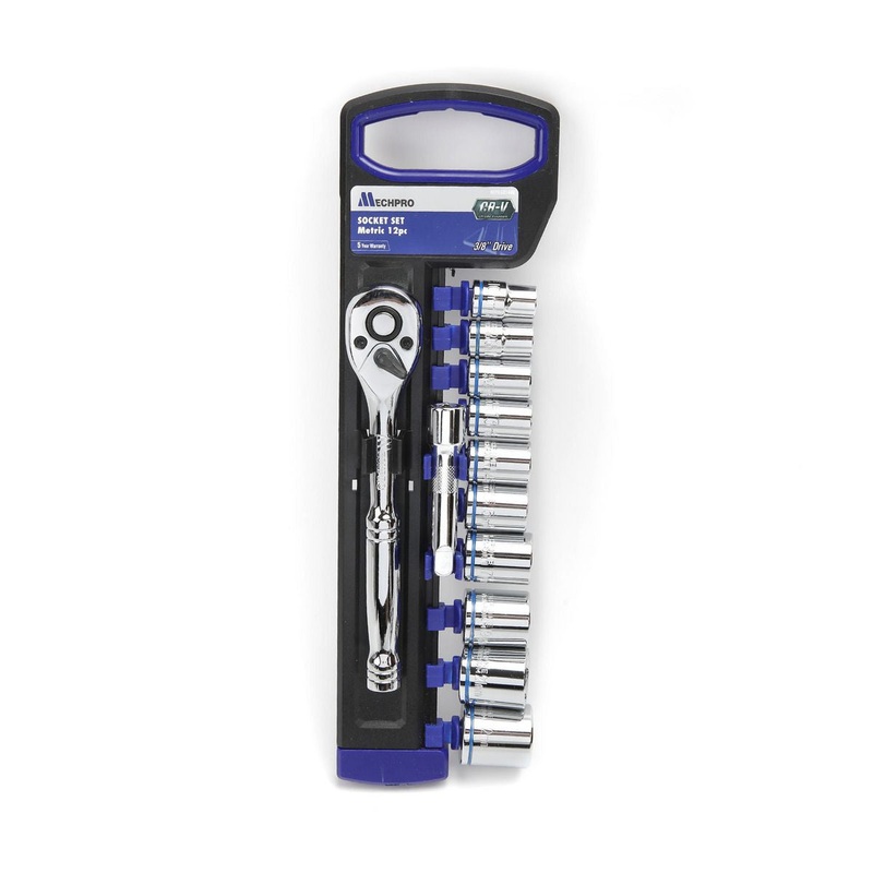 Mechpro Blue 12 Piece Socket Set 3/8 Drive  MPBSK144K