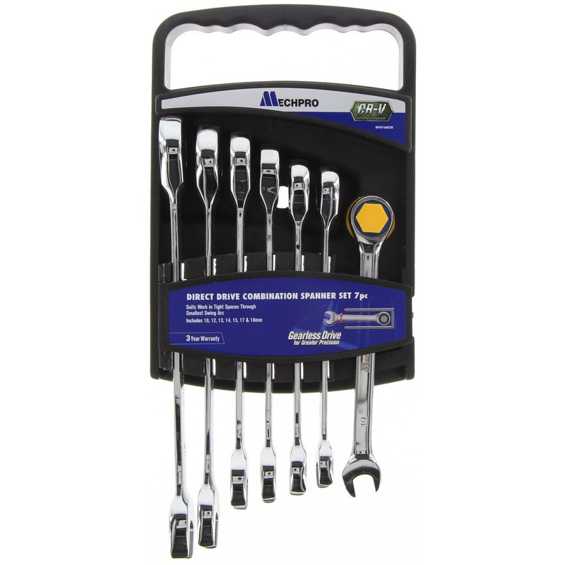 Mechpro Blue Gearless Combination Spanner Set 7 Piece  MPSP100KCRV