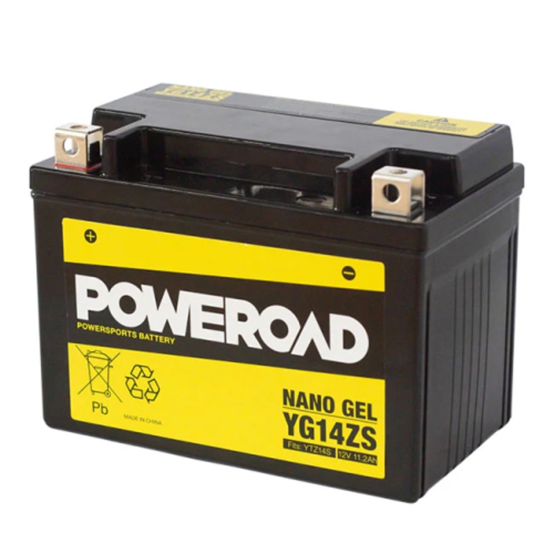Poweroad Nano Gel Motorcycle Battery 12V 11.2Ah 170CCA – CYG14ZS
