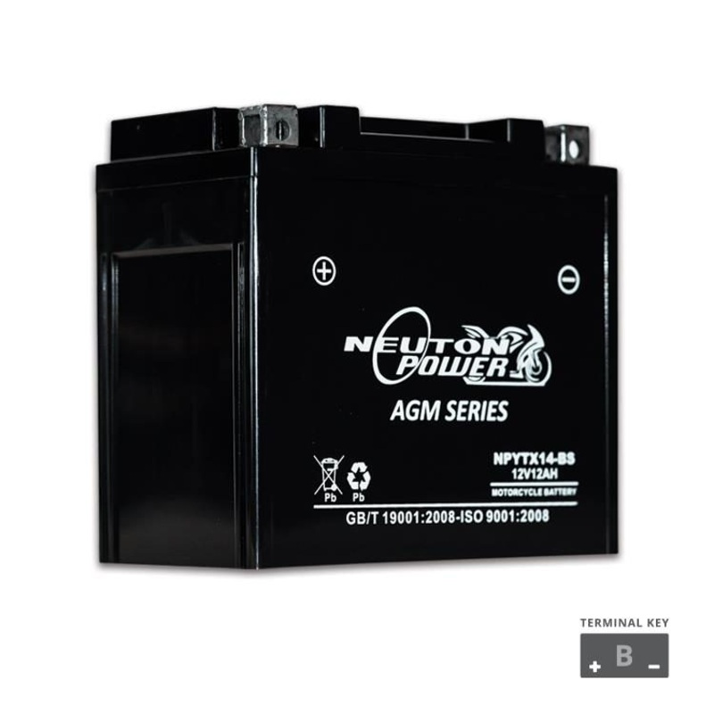 Neuton Power AGM Motorcycle Battery 12V 12Ah 180CCA (NPYTX14-BS)