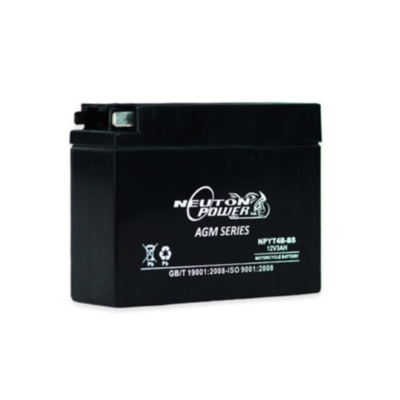 Neuton Power AGM Motorcycle Battery 12V 3Ah 40CCA (NPYT4B-BS) – Superstart