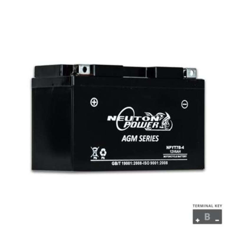 Neuton Power AGM Motorcycle Battery 12V 6Ah 110CCA (NPYT7B-4)