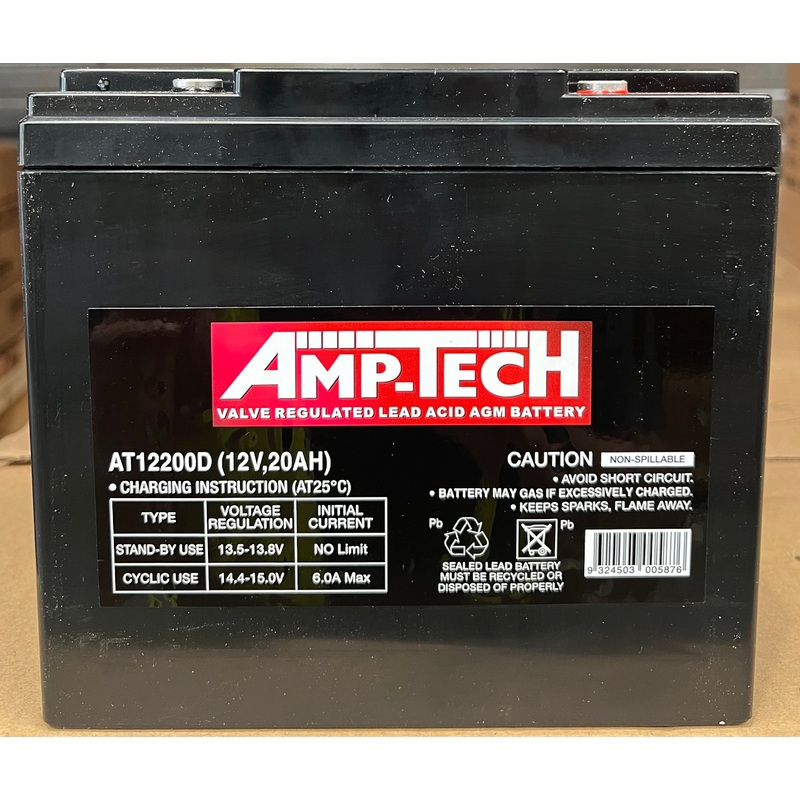 AMPTECH AT12200D 12v 20AH AGM Battery