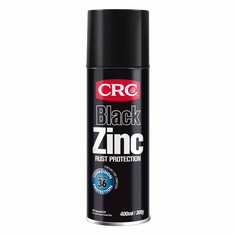 CRC Black Zinc Spray Paint 400ml | Anti-Rust Coating | Heat Resistant (2089)