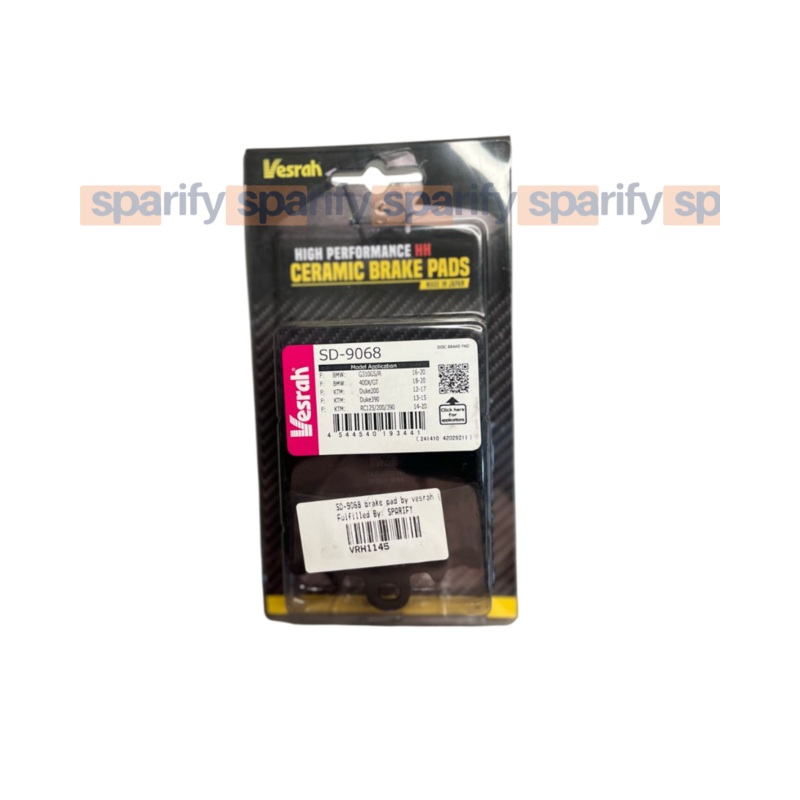 APRILIA RS 457  front brake pads by Vesrah  SD-9068