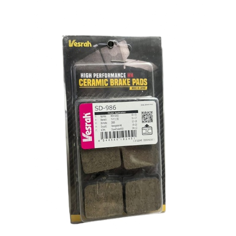 BENELLI TNT 600i Front Brake Pads (Ceramic) Vesrah  SD-986 ( set of 4)
