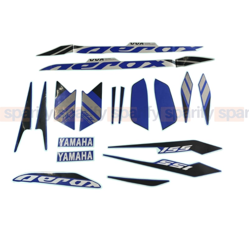 YAMAHA AEROX 155 | DECAL STICKER SET | FULL BODY – ( RACING BLUE )