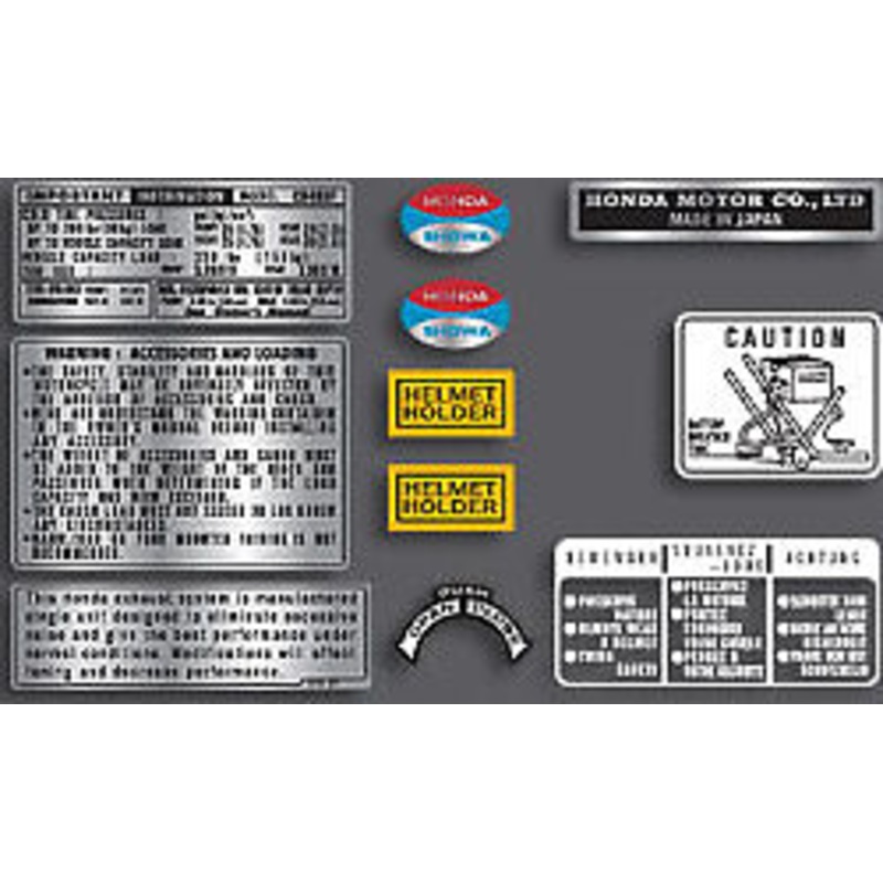 CB400F 1977 ~ Candy Antares Red Model ~ Warning and Service Label Set