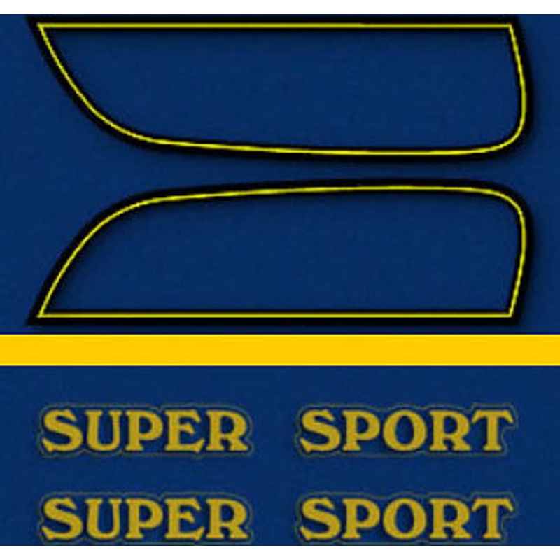 CB750F 1975 Gas Tank Decal Set ~ Candy Sapphire Blue Model