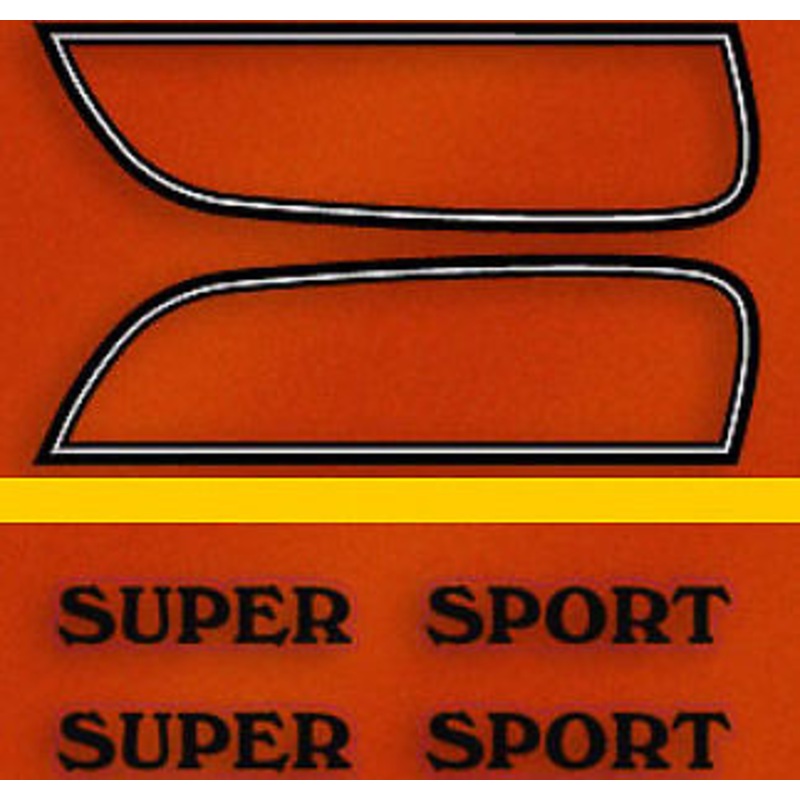 CB750F 1975 Gas Tank Decal Set ~ Flake Sunrise Orange Model