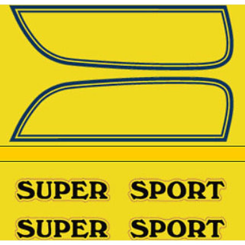 CB750F 1976 Gas Tank Decal Set ~ Sulfur Yellow Model