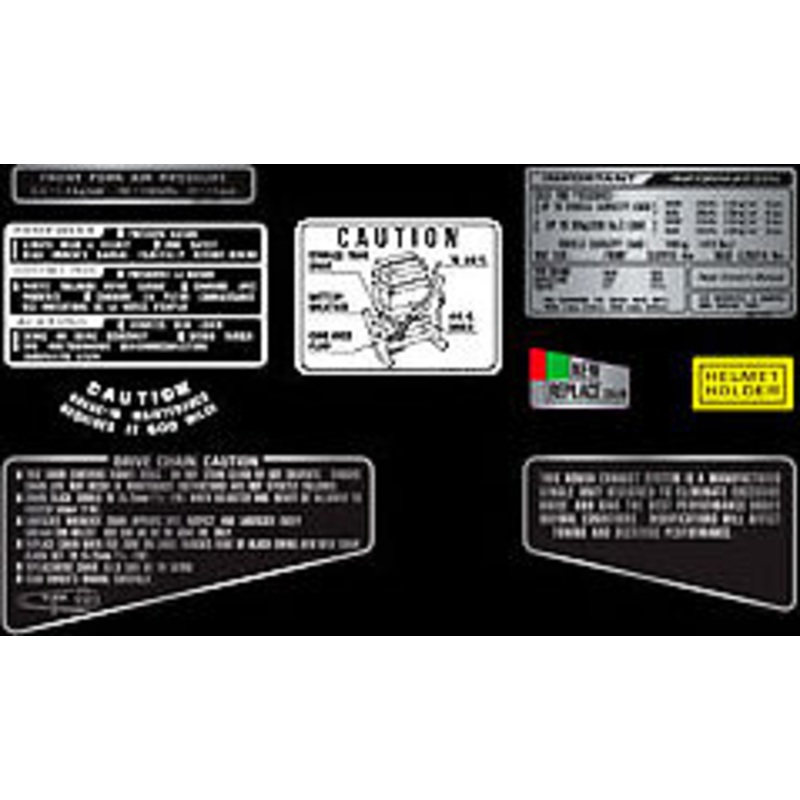 CB750F 1980 Supersport ~ Black Model Only ~ Warning and Service Label Set