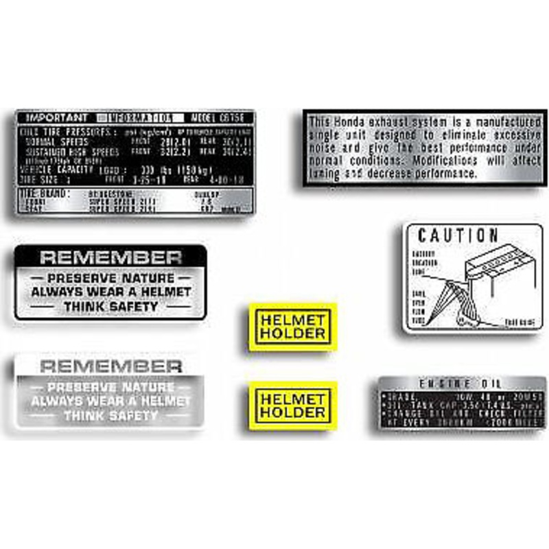 CB750K 1971-72 ~ Warning and Service Label Set