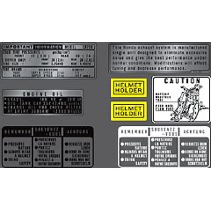 CB750K 1975-78 ~ Warning and Service Label Set