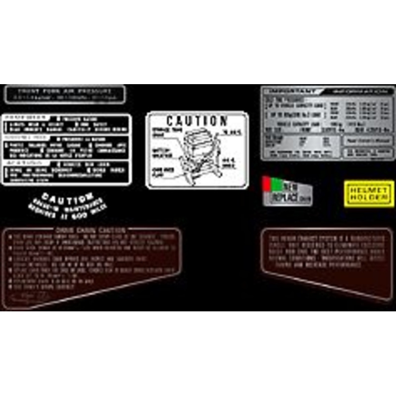 CB900F 1981-82 ~ Black Model ~ Warning and Service Label Set