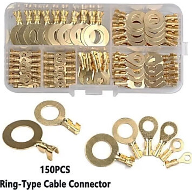 150 Pc Ring Type Terminal Crimp Set with Plastic Case