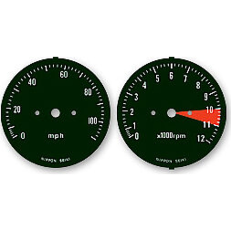 CB350F 1973 Speedo & Tach Face Decal Set ~ MPH