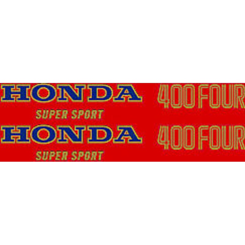 CB400F 1975-76 Complete Decal Set ~ Light Ruby Red
