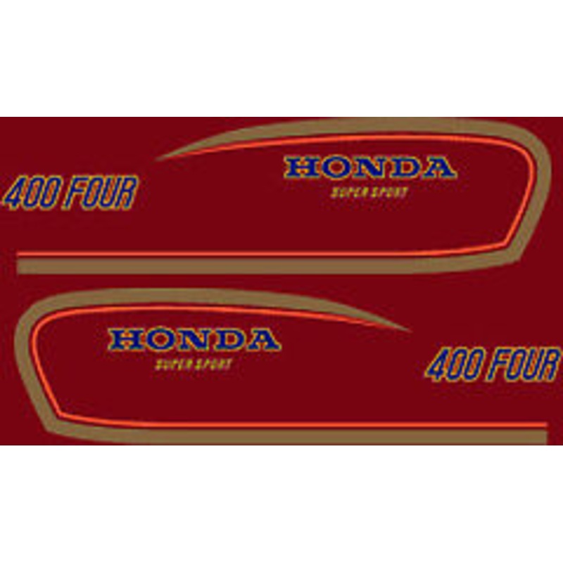 CB400F 1977 Complete Decal Set ~ Candy Antares Red