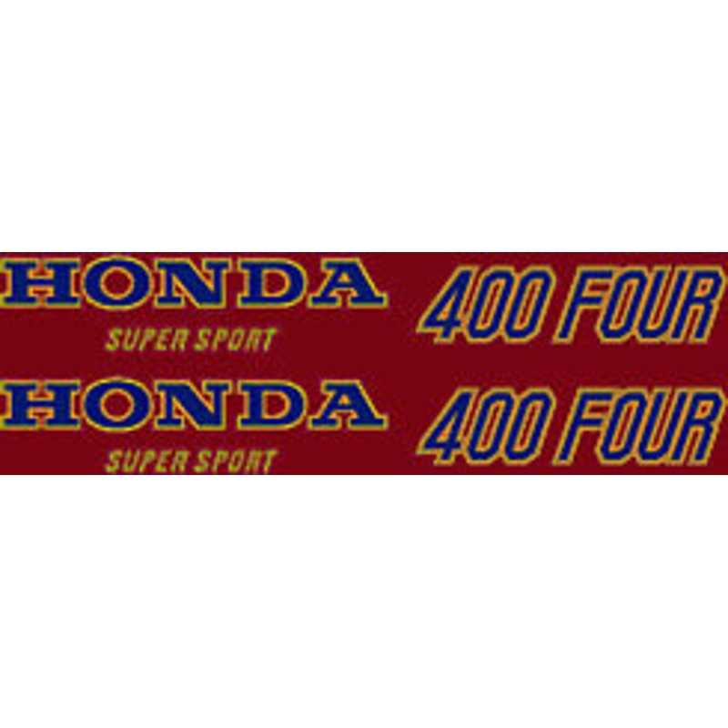 CB400F 1977 Tank & Side Logo Decals ~ Candy Antares Red