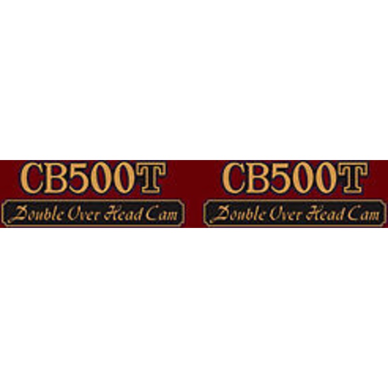 CB500T 1975-76 Side Cover Decal Set ~ Glory Brown Metallic / Candy Antares Red