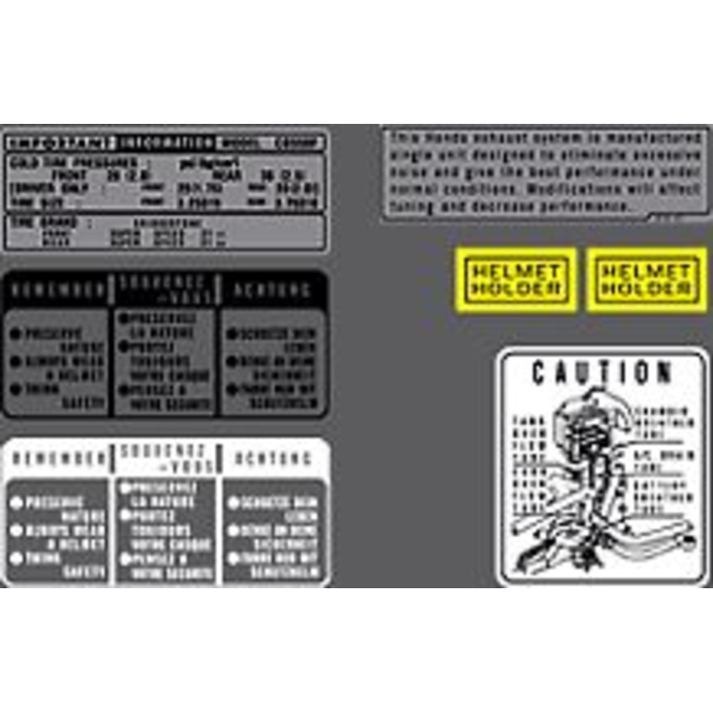 CB550F 1975-77 ~ Warning and Service Label Set