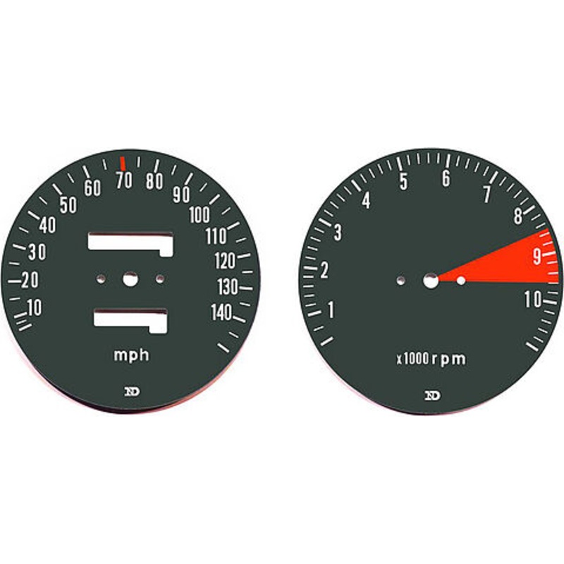 CB750F 1975 Speedo & Tachometer Face Plate Set ~ MPH