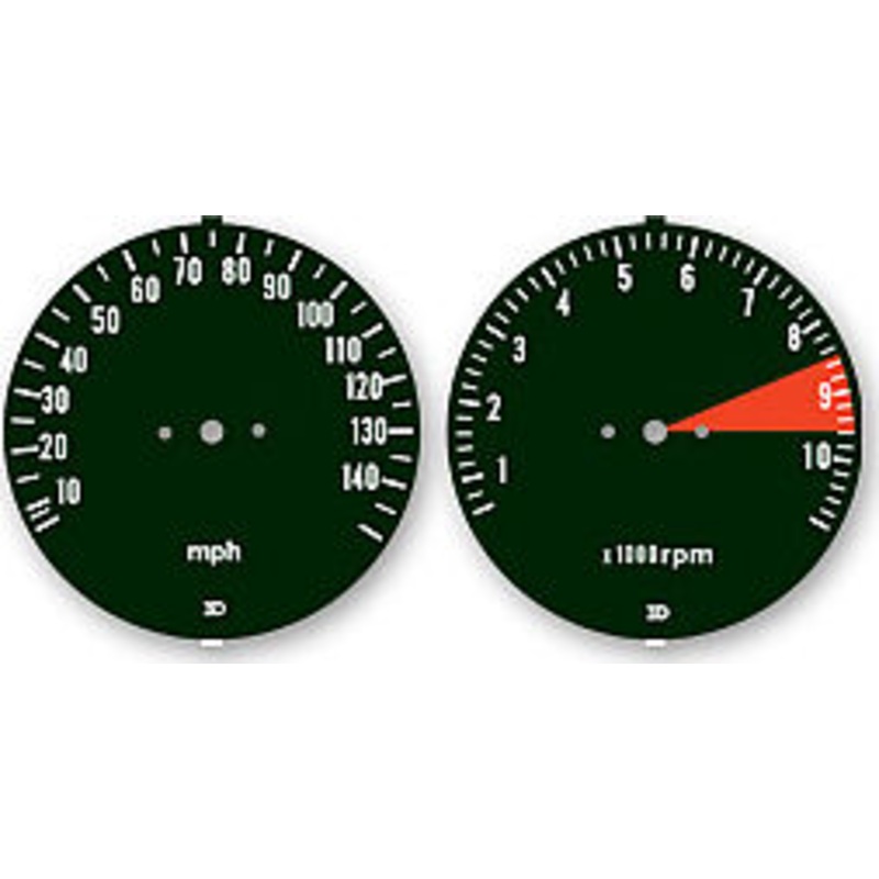 CB750F 1976 Speedo & Tach Face Decal Set ~ MPH
