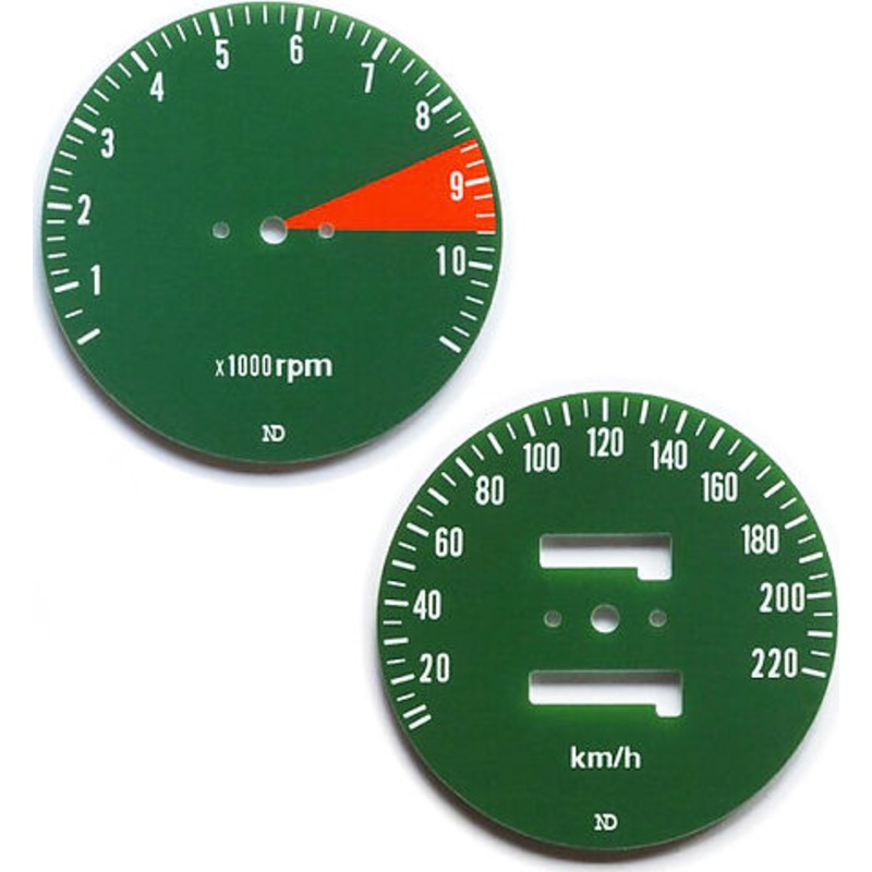 CB750F 1976 Speedo & Tachometer Face Plate Set ~ KM/H