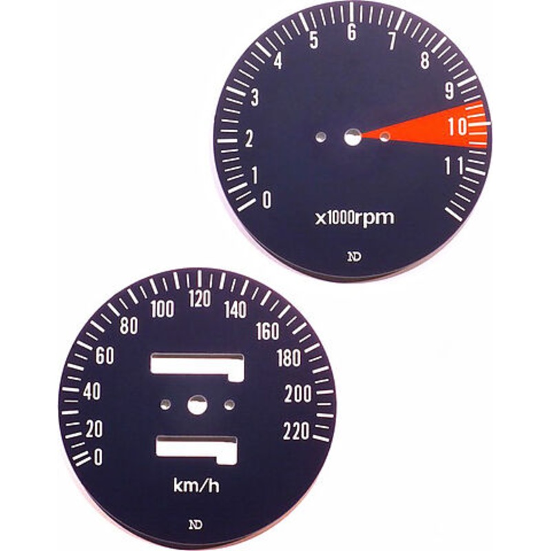 CB750F 1977 Speedo & Tachometer Face Plate Set ~ KM/H
