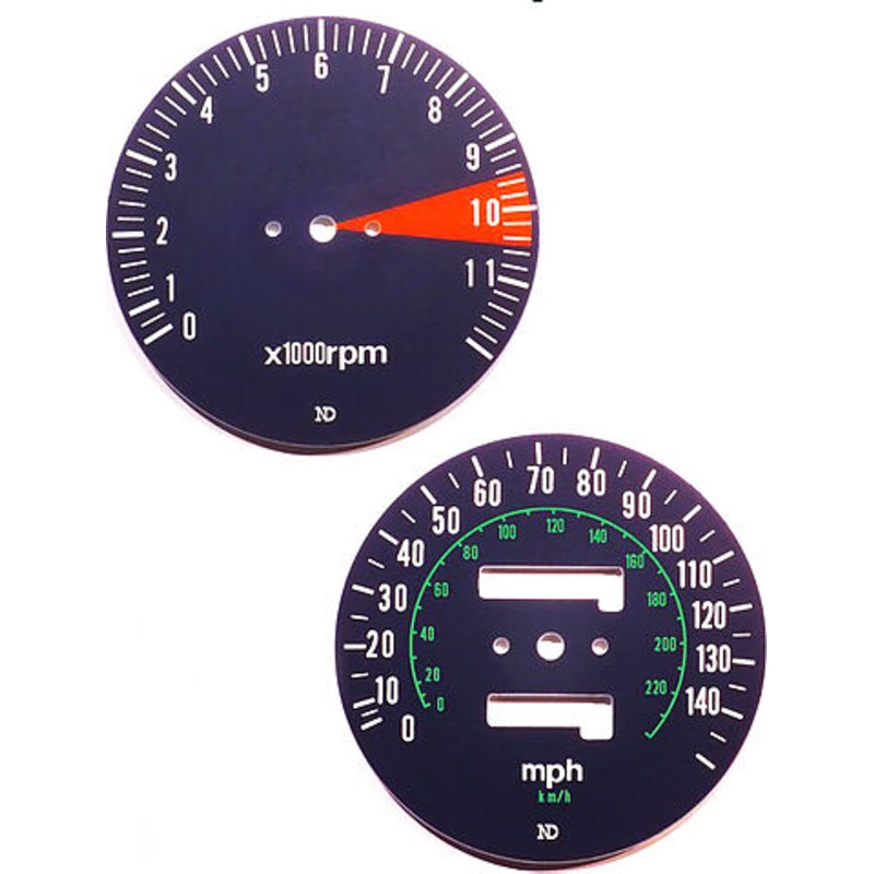 CB750F 1977 Speedo & Tachometer Face Plate Set ~ MPH