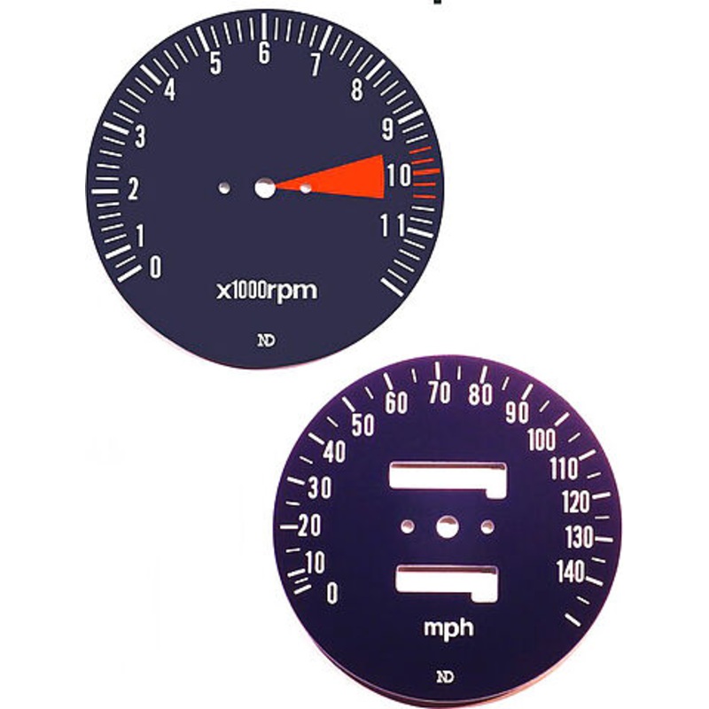 CB750F 1978 Speedo & Tachometer Face Plate Set ~ MPH