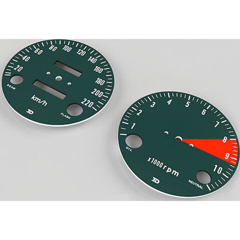 CB750K 1971 Speedo & Tachometer Face Plate Set ~ KM/H