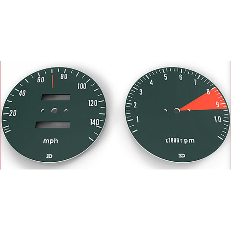 CB750K 1972-73 Speedo & Tachometer Face Plate Set ~ MPH