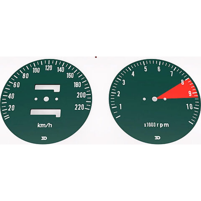CB750K 1972-74 L- Cut Style Speedo & Tachometer Face Plate Set ~ KM/H