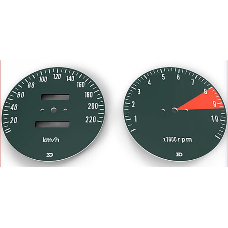CB750K 1972 Speedo & Tachometer Face Plate Set ~ KM/H
