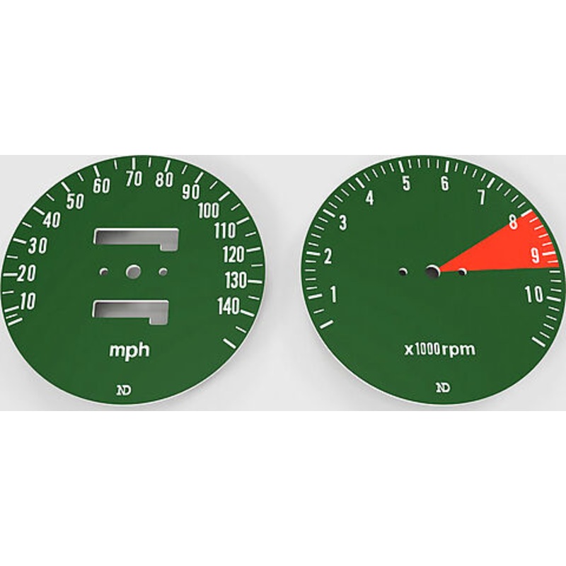 CB750K 1976 Speedo & Tachometer Face Plate Set ~ MPH