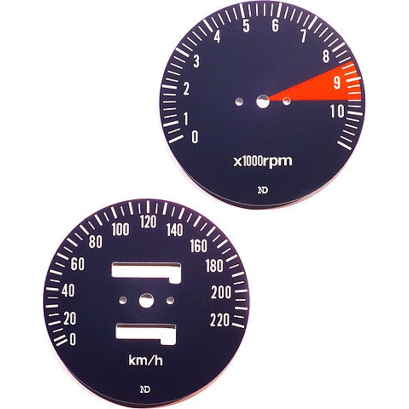 CB750K 1977 Speedo & Tachometer Face Plate Set ~ KM/H