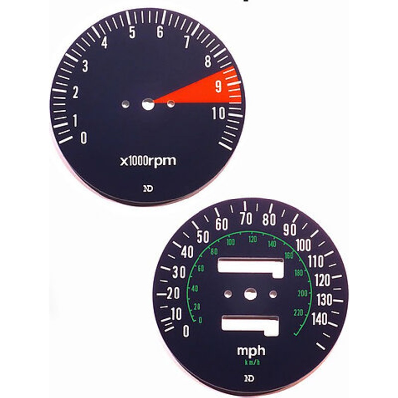 CB750K 1977 Speedo & Tachometer Face Plate Set ~ MPH