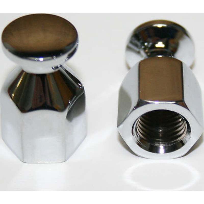 Chrome Bungee Nut Set/2 ~ 10mm x 1.25mm