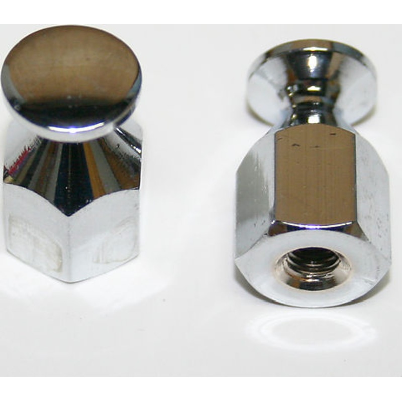 Chrome Bungee Nut Set/2 ~ 6mm x 1.00mm