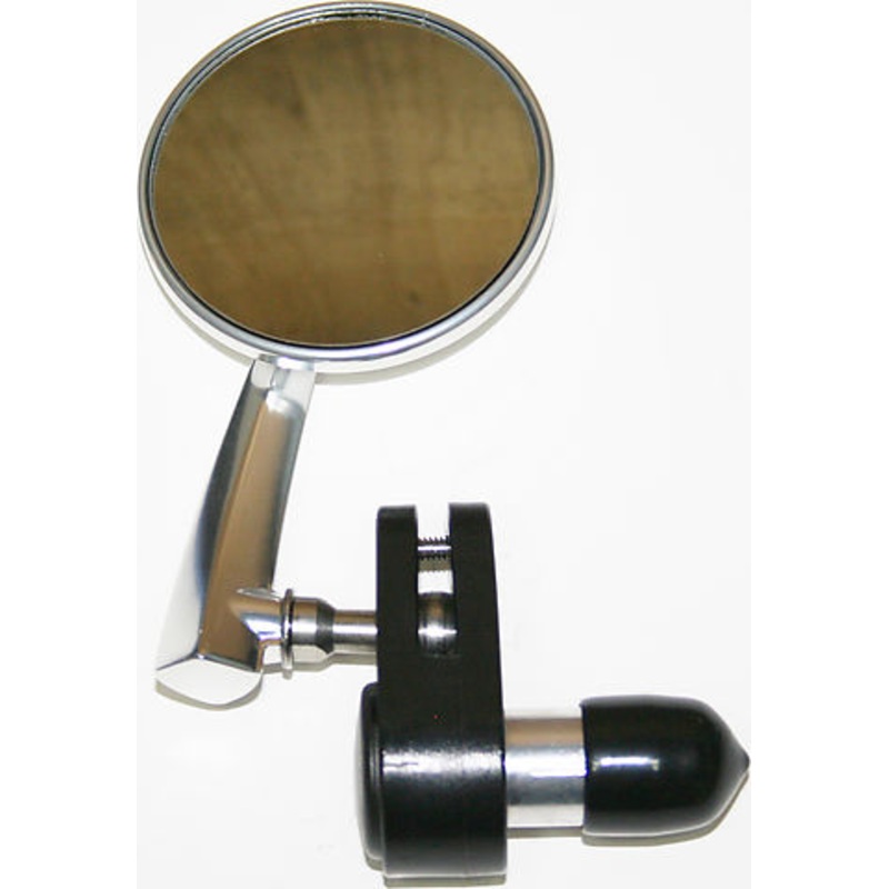 Bar End 3 Mirror ~ Polished Aluminum ~ Left Side