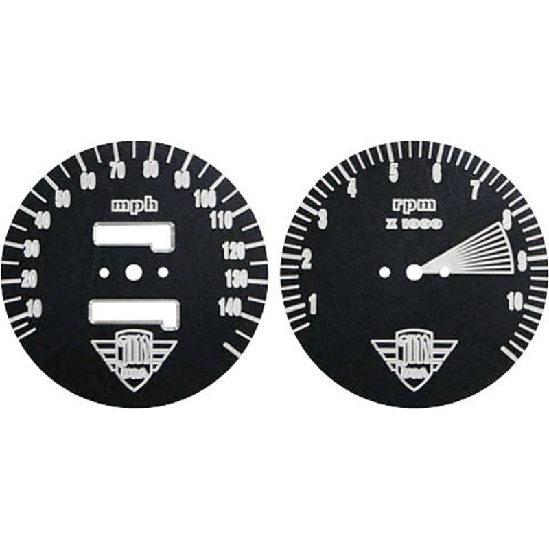 Joker Machine ~ CB750K 1975 Speedo & Tach Face Plate Set ~ MPH
