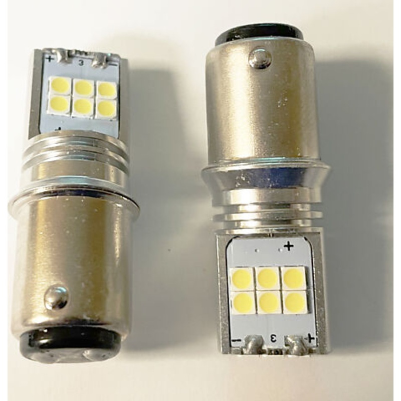 1157 White LED Turn Signal or Tail Light Bulb Set/2
