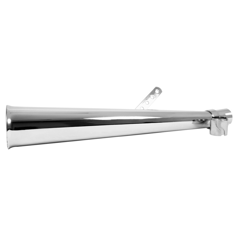 Universal Chrome 8 Degree Upswept Megaphone Muffler ~ Right Side