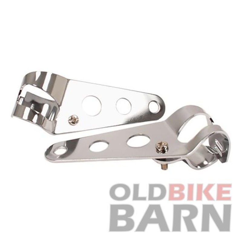 Headlight Bracket Set for 31-38mm Fork Tubes – Chrome  CB200 / CB350F / CB400 / CB650 / CB750