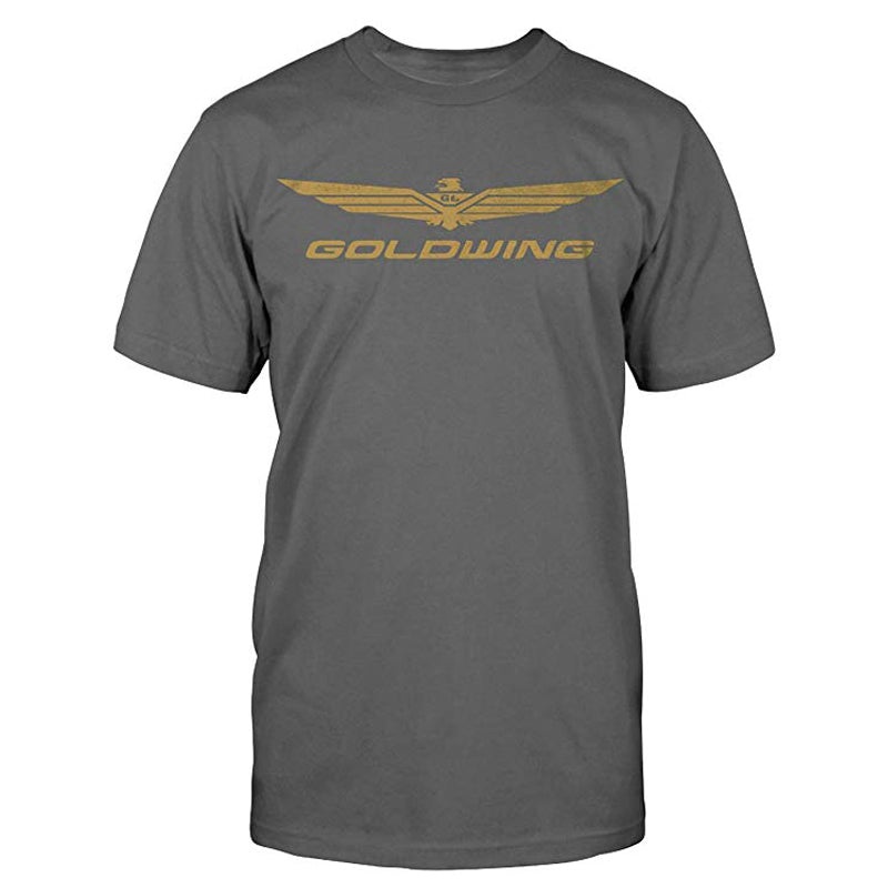 Gold Wing Logo Tee – Charcoal|Large