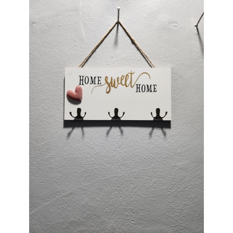 Wooden 3 Hook Key Holder Decor, Kitchen Wall Hanging Key Holder, Home Decorative Accessories for Keys, Coats, Hats